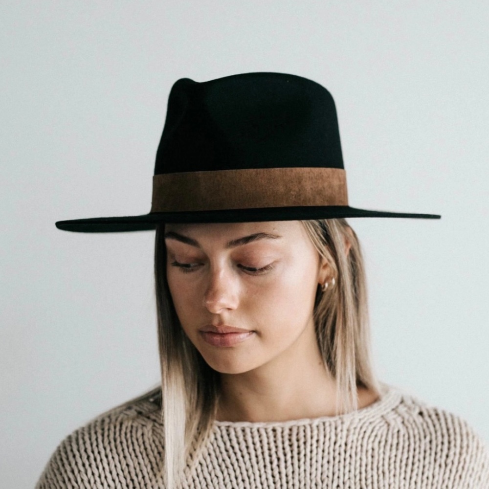 Gigi Pip Miller Fedora - black with brown band